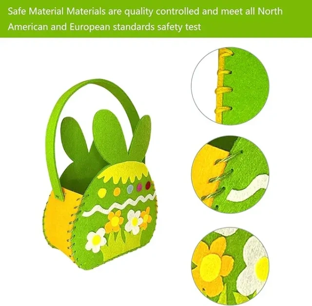 Kids Fun Education Craft DIY Easter Flower Bag Felt Sew Kit