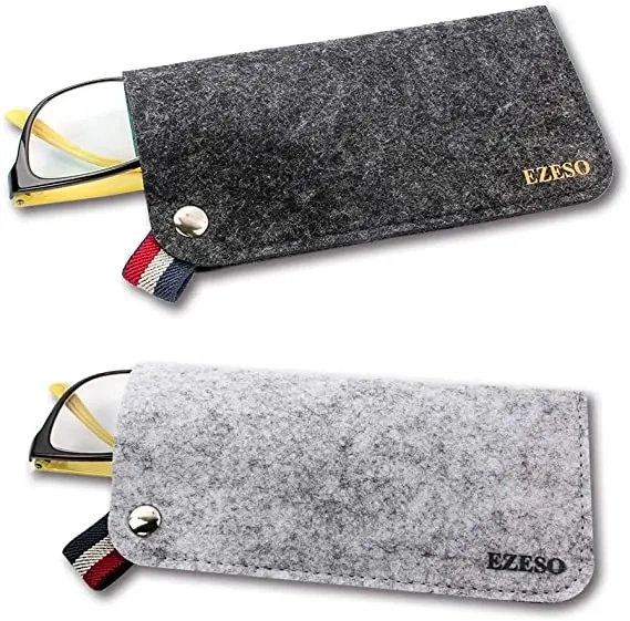 Étui à lunettes de soleil en cuir et feutre, pochette de rangement de voyage en aluminium de luxe faite à la main, étui à lunettes de soleil en gros