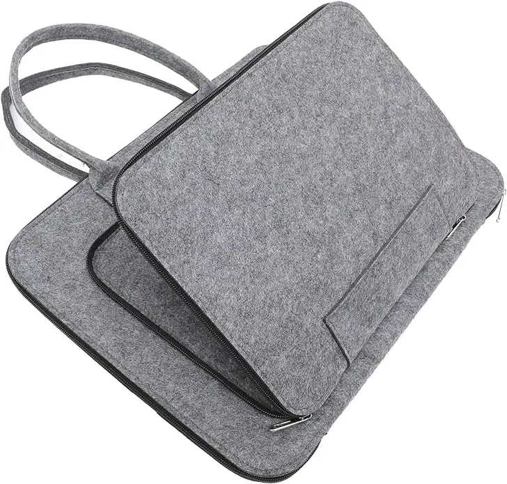 2024 product new edition charcoal gray business felt notebook case carrying package pouch laptop bag with handle