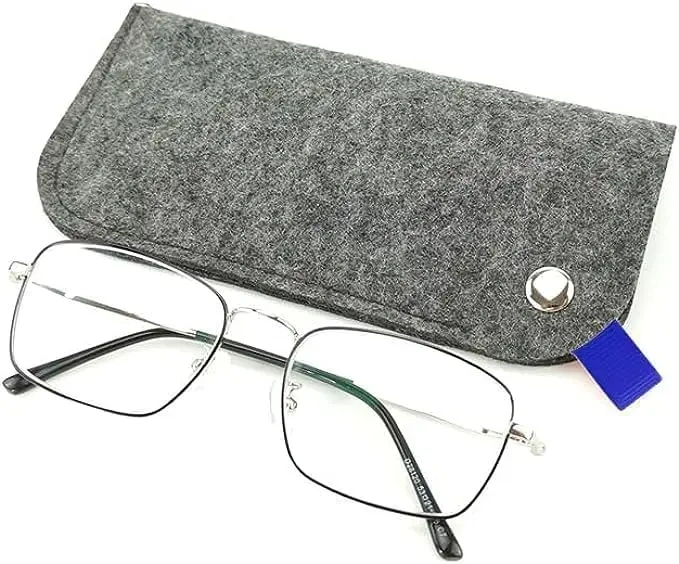 2024 new product gray pink soft custom felt fabric slip eyeglass cases portable travel glasses pouch for men women