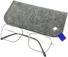 2024 nouveau produit gris rose doux personnalisé feutre tissu slip étuis à lunettes portable voyage lunettes pochette pour hommes femmes