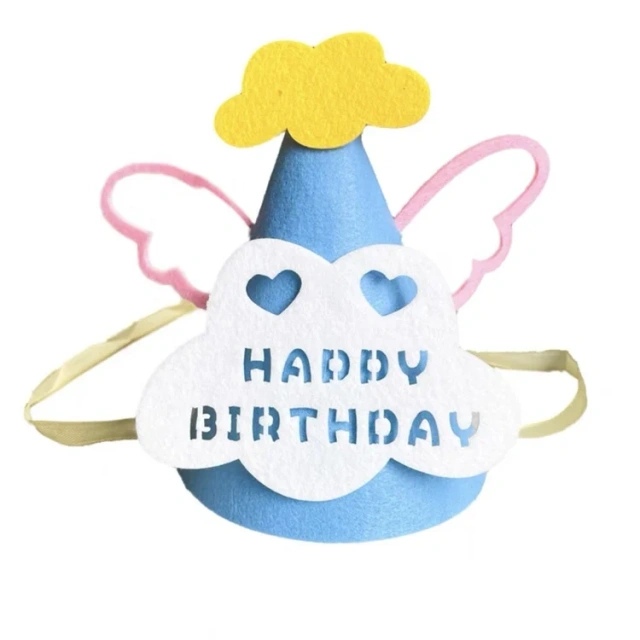 Conos de fieltro para sombreros de cumpleaños con corona, regalo para bebé, reutilizables y personalizados