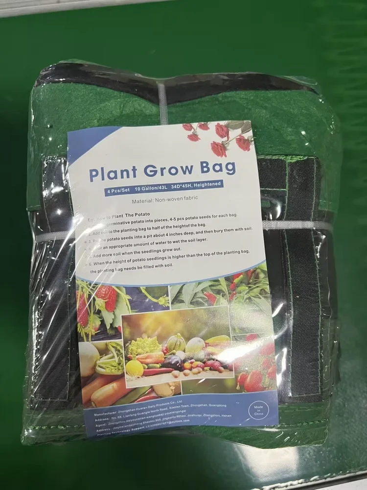 Custom size durable round nonwoven fabric felt polyester black green plant grow bag for vegetable bed flower pot balcony terrace