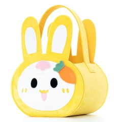 Décorations de Pâques en gros à faible MOQ, nouveautés de fête pour enfants, feutre, lapin de Pâques, bonbons, sacs cadeaux, chasse aux œufs en tissu, paniers de Pâques