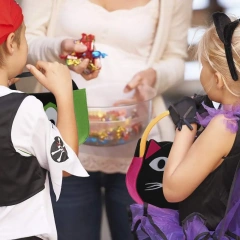 Sac à bonbons d'Halloween en feutre avec logo personnalisé 2024 Trick or Treat Cat