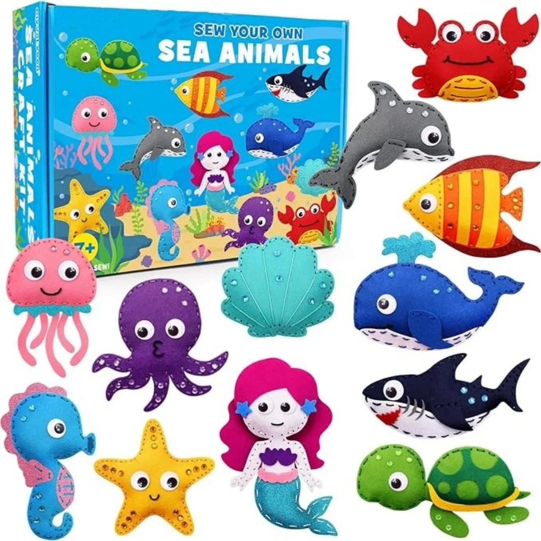 Kid Education Craft Art DIY Felt Sewing Kit S12 Sea Creature