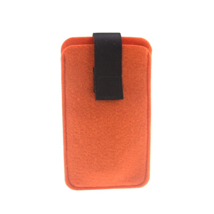 custom size color printed logo RPET needle punch polyester felt leather fancy ladies cell phone pouch case for men women kids