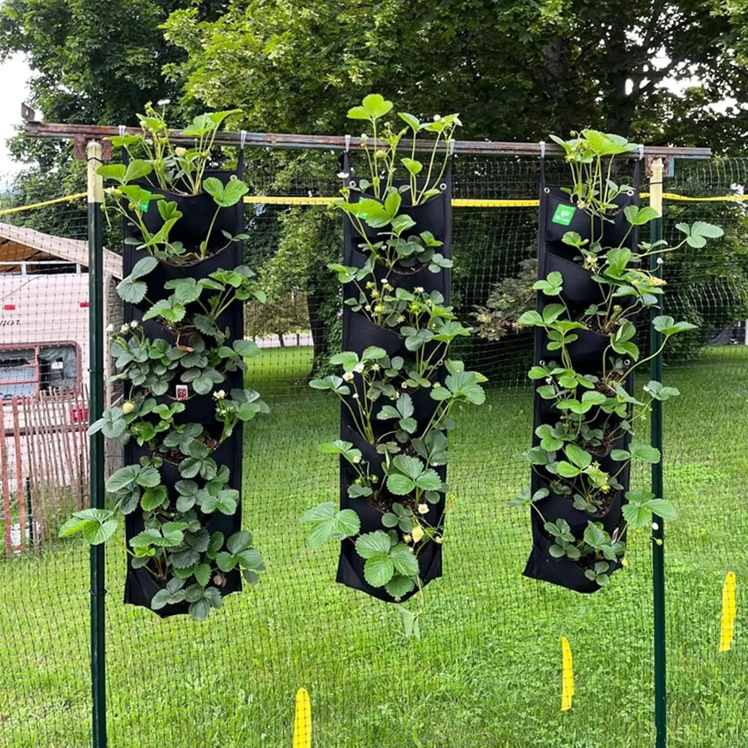 wholesale various sizes multipurpose 7 pockets outdoor vertical wall hanging green planter plants containers garden holders