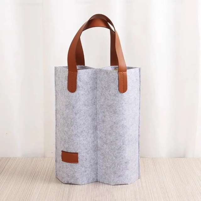 Sac de transport de vin bon marché avec poignée en cuir Sac de bouteille de vin en feutre simple pour fête Cadeau de mariage Voyage Pique-nique Dîner de pendaison de crémaillère