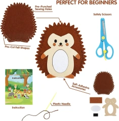 مجموعة ألعاب تعليمية ممتعة للأطفال مصنوعة يدويًا من حيوانات الغابة مصنوعة من اللباد