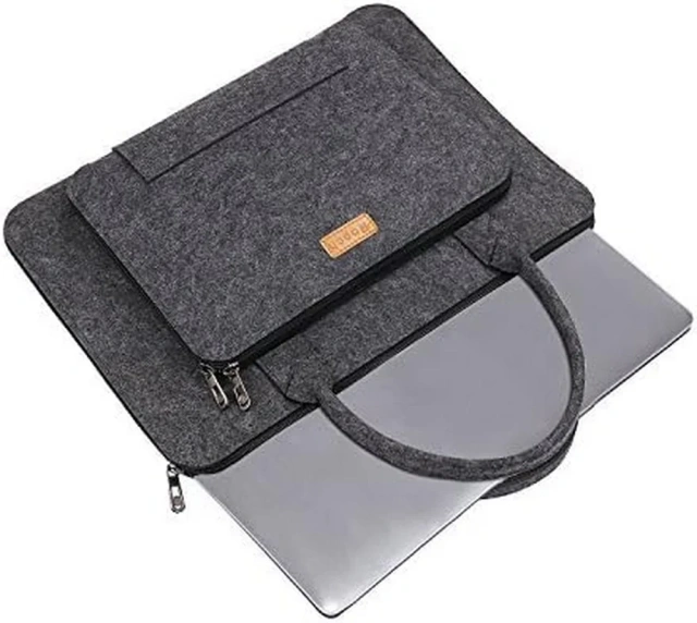 Túi đựng máy tính xách tay bằng nỉ màu xám đen 17 inch thiết kế thời trang độc đáo có không gian lưu trữ lớn