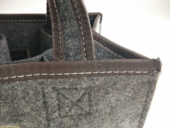 Manufacturer embroidery foldable wine bottle bag 6 pack bottle carrier glass bottle delivery bag