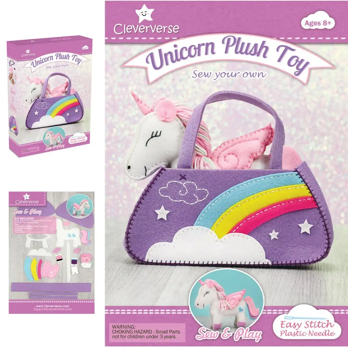 Kids Fun Toy Make Your Unicorn Bag Craft DIY Felt Sewing Kit