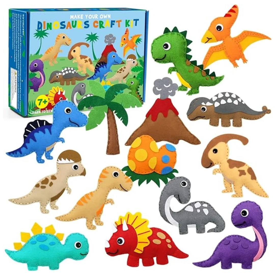 Kids Education Toy Craft Art DIY Felt Sewing Kit S14 Dinosaur