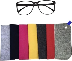 2024 nouveau produit gris rose doux personnalisé feutre tissu slip étuis à lunettes portable voyage lunettes pochette pour hommes femmes
