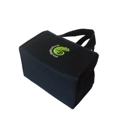Manufacturer embroidery foldable wine bottle bag 6 pack bottle carrier glass bottle delivery bag