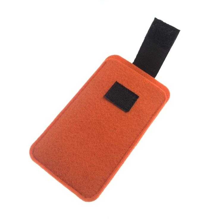 custom size color printed logo RPET needle punch polyester felt leather fancy ladies cell phone pouch case for men women kids