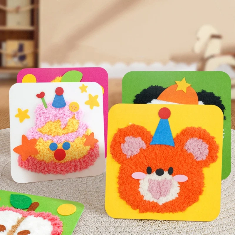 Kids Fun Toy DIY Montessori Embroidery Felt Board Sewing Kit