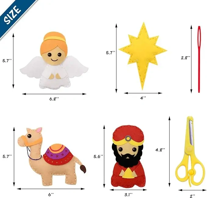 Custom Adult DIY Craft Toy Felt Sewing Kit S10 Nativity Scene