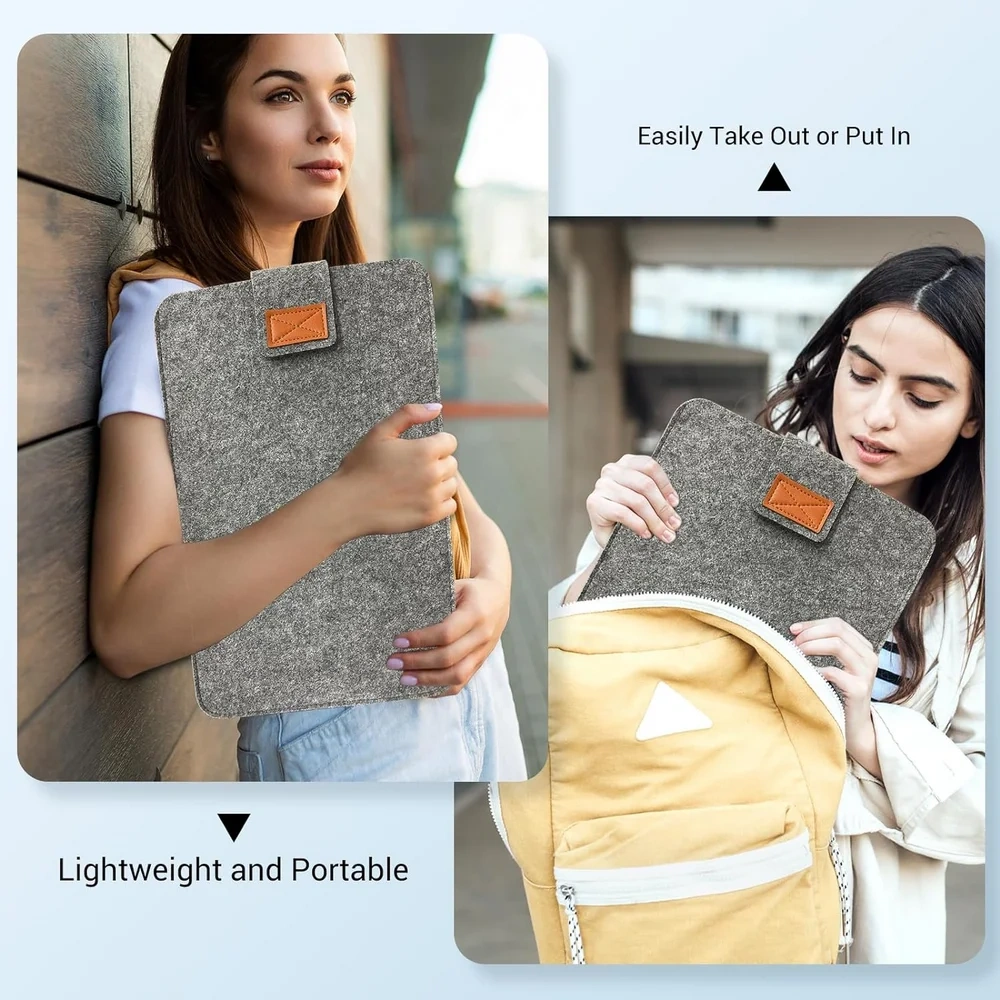 Portable durable lightweight large soft felt laptop sleeve storage bag case for monitor screen protection