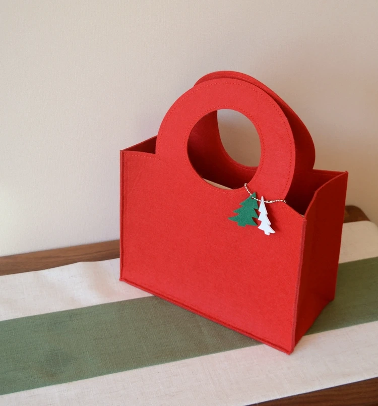 Custom Kid 2025 Decorative Tree Bulk Felt Christmas Gift Bag