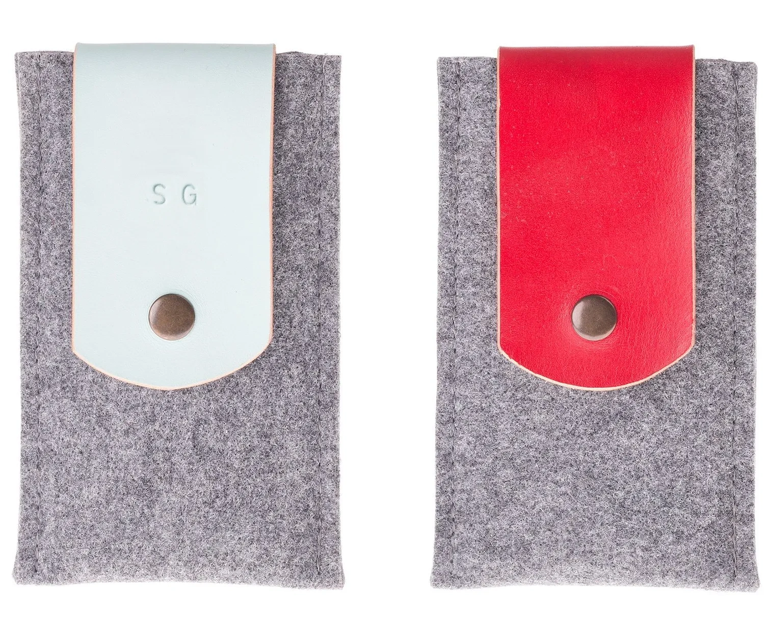 custom size color printed logo recycled RPET needle punch polyester felt leather cell phone pouch for men women kids