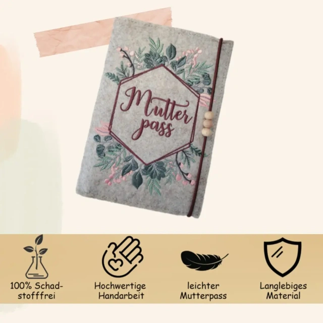New Hot Premium Embroider Felt Maternity Log Pass Cover Bag for Pregnant Mother