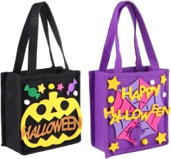 حقيبة حلوى الهالوين المصنوعة من اللباد للأطفال 2024 لتزيين الهالوين