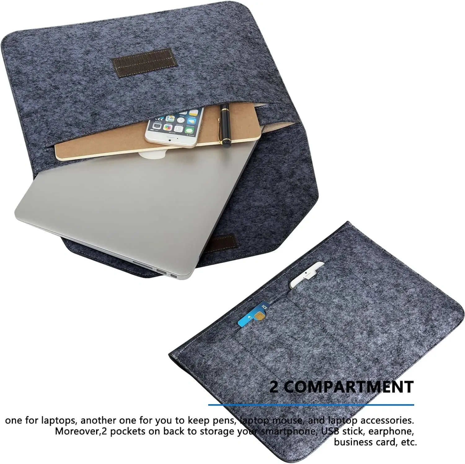hot fashion cheap custom 13 14in pu leather compatible most carrying felt laptop case handle notebook bag sleeve