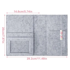 حقيبة حمل مخصصة من اللباد الرمادي بألوان قوس قزح للأم الحامل