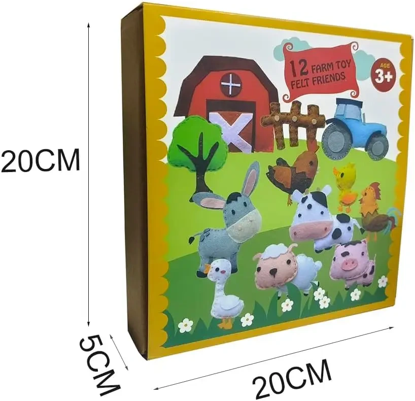 Custom Kids DIY Craft Toy Felt Sewing Kit S12 Farm Animals