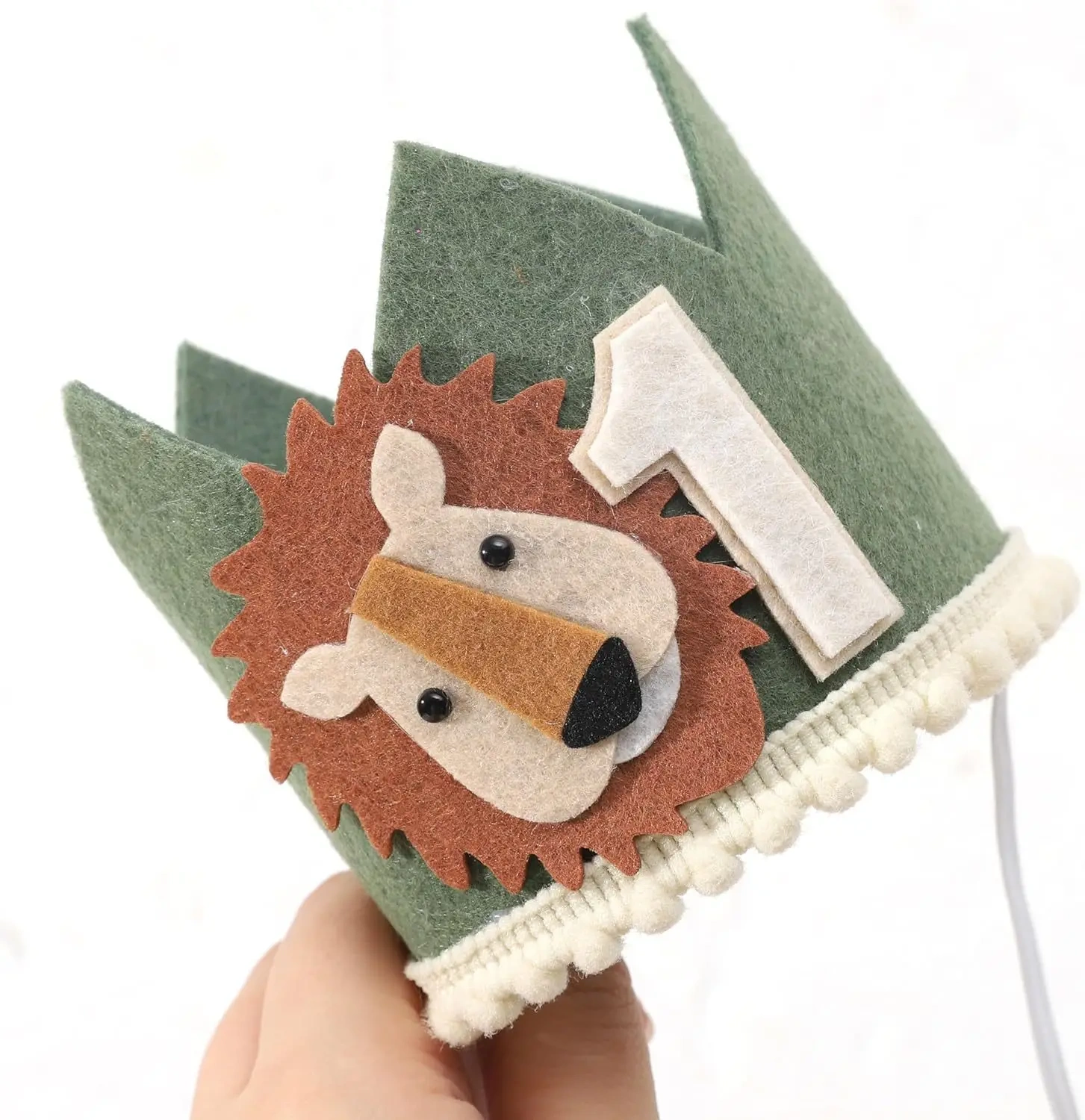 Custom Fabric Felt Baby Kids First Birthday Crown Hat Gift