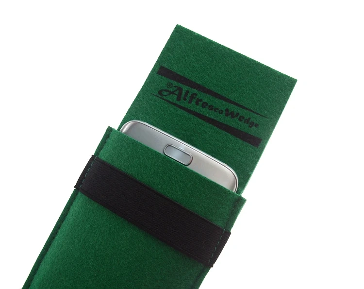 high quality recycled RPET needle punch polyester felt custom size color printed logo cell mobile phone belt pouch for promotion