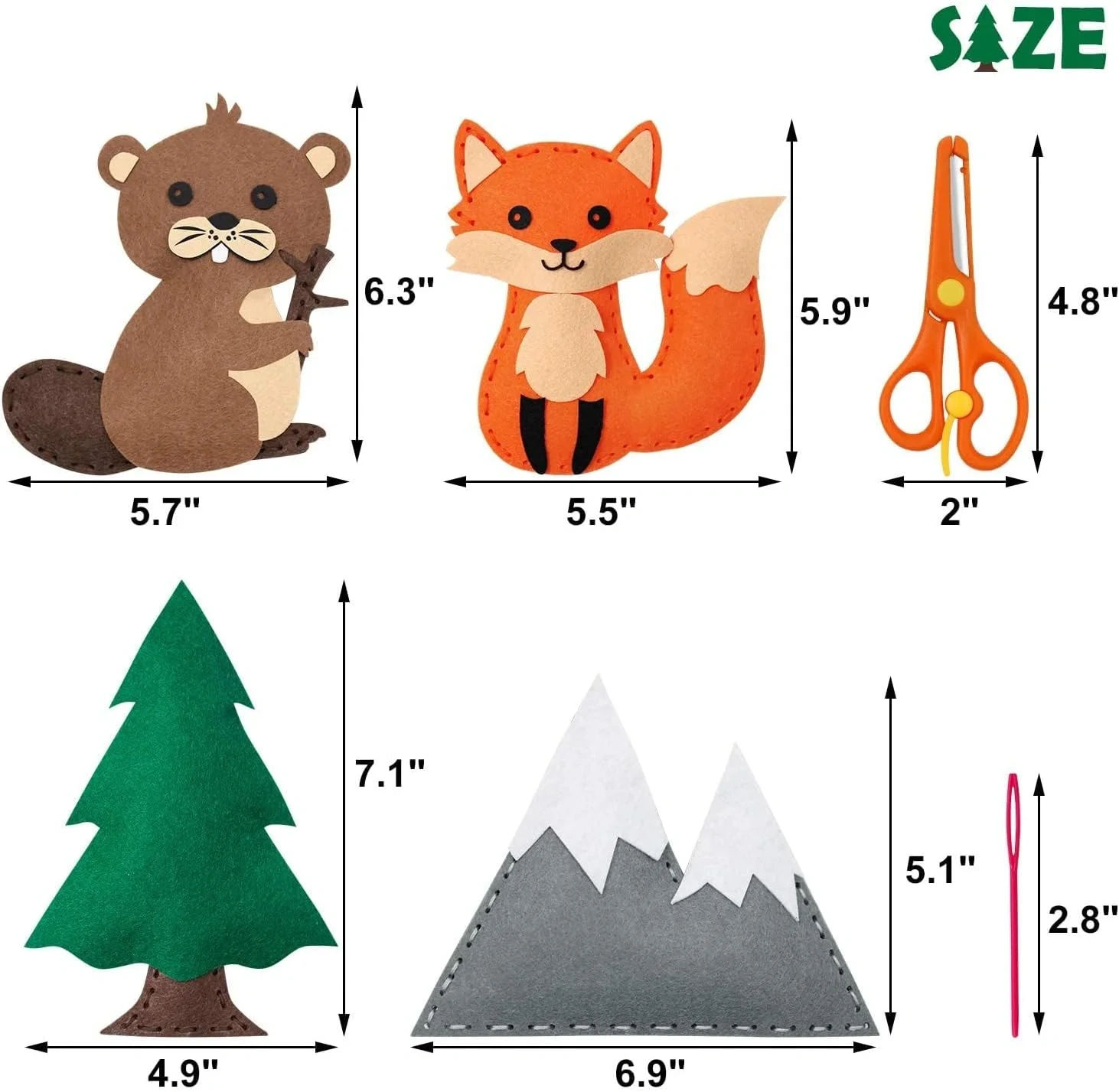 Kid Education Craft DIY Felt Sewing Kit S12 Woodland Animal