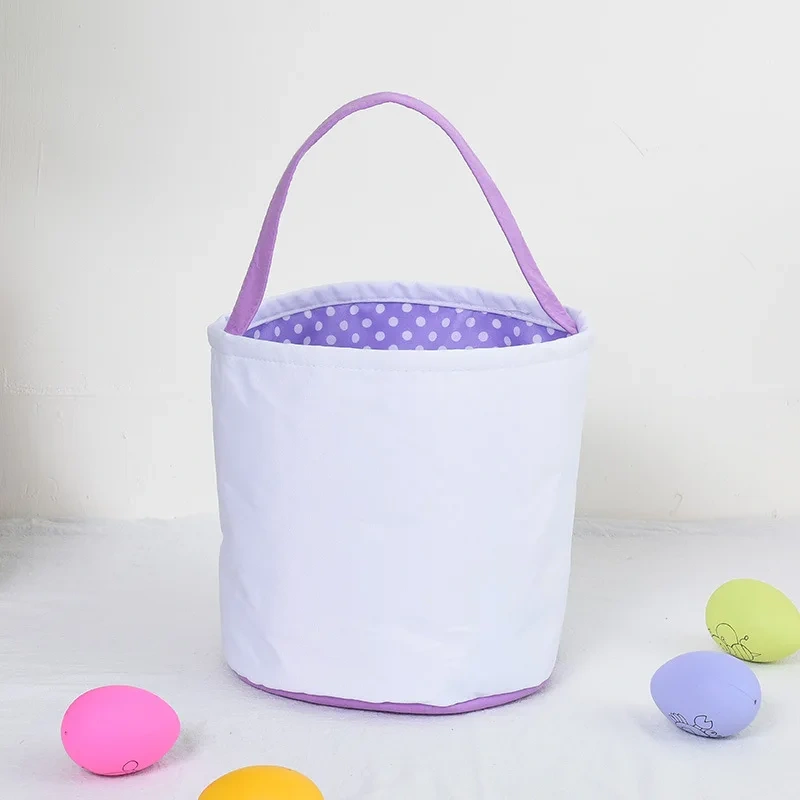 stocked low MOQ wholesale Easter 2024 decorations toy custom liner velvet cotton canvas Easter egg hunt bunny bag Easter baskets