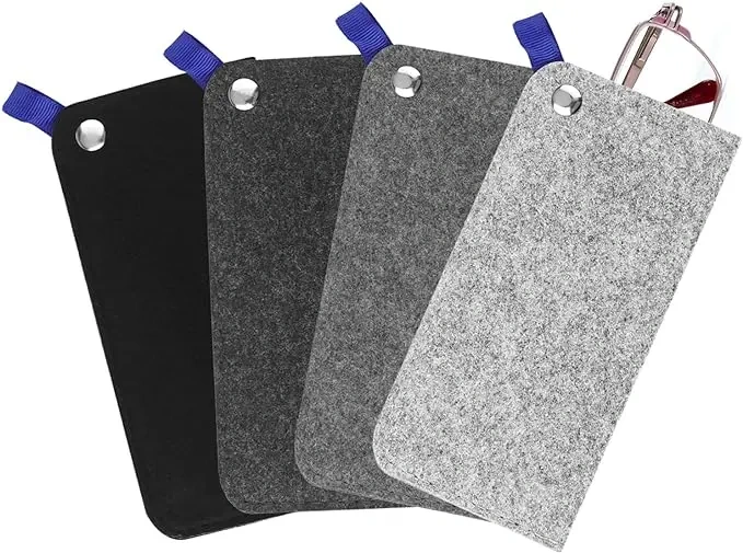 wholesale great colours perfect fit recycle folding large felt sleeve wallet carrying glasses boxes sunglasses case