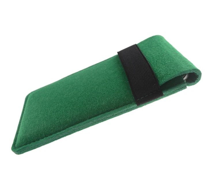 high quality recycled RPET needle punch polyester felt custom size color printed logo cell mobile phone belt pouch for promotion
