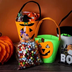Seau à bonbons d'Halloween en feutre personnalisé pour enfants 2024 Trick or Treat