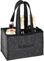 customized eco friendly carrying felt six pack beer wine gift bag water drink bottle sleeve carrier