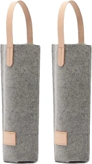 Túi tote đựng chai rượu bằng vải không dệt, có quai xách bằng da có đệm dùng cho tiệc cưới, tiệc tối, mua sắm