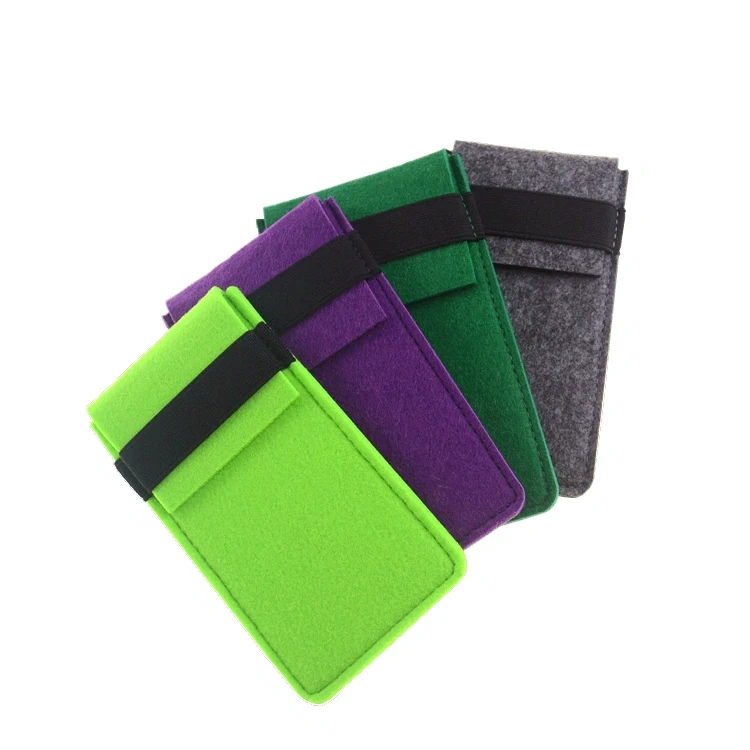 high quality recycled RPET needle punch polyester felt custom size color printed logo cell mobile phone belt pouch for promotion