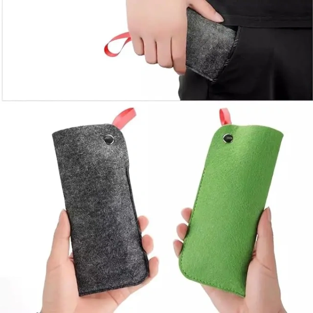 Étui à lunettes de soleil en tissu feutré personnalisé à bas prix, sac d'emballage de montre portable à glissement souple, pochette à lunettes
