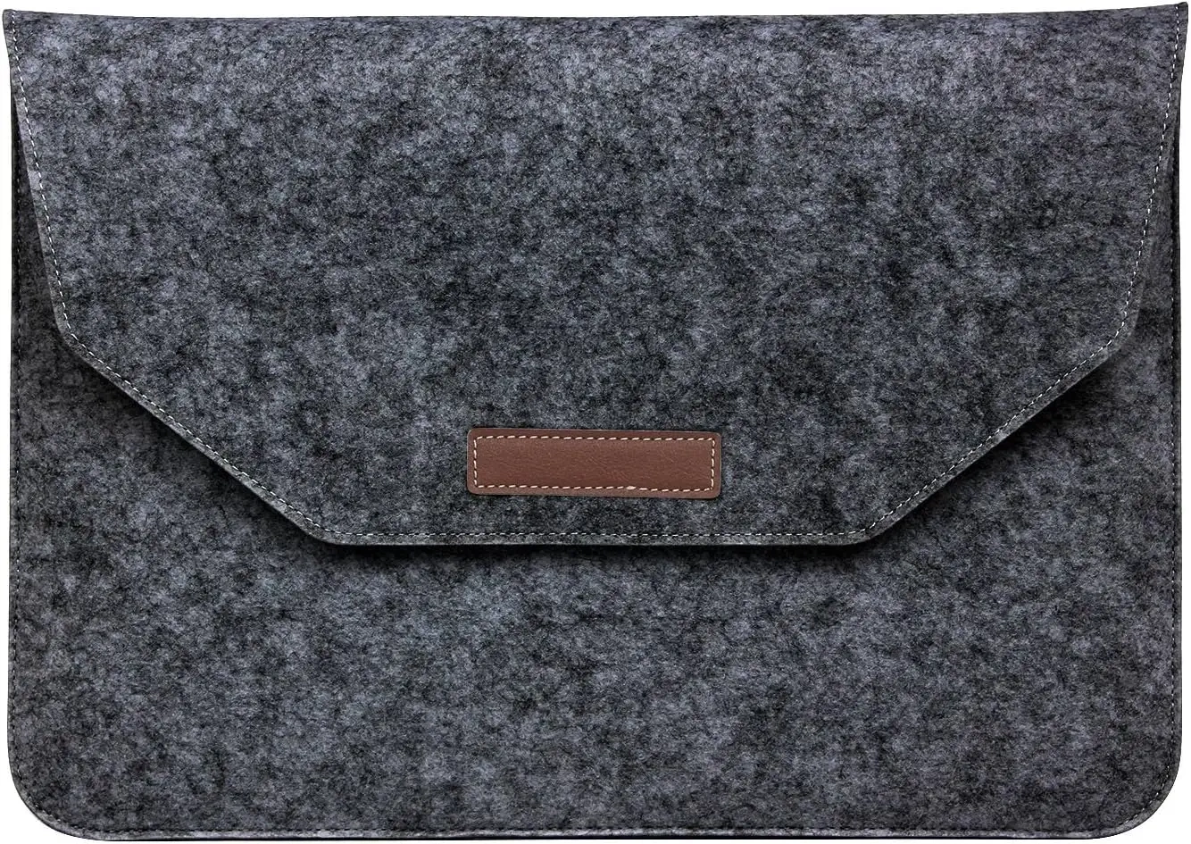 hot fashion cheap custom 13 14in pu leather compatible most carrying felt laptop case handle notebook bag sleeve