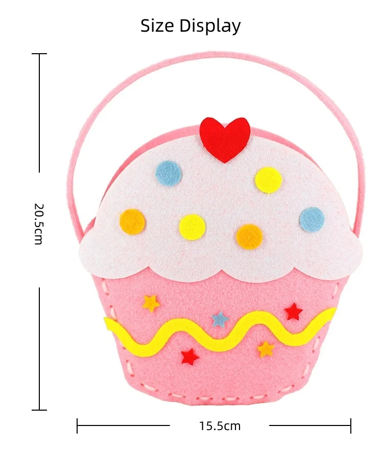 Custom Cute New Kids DIY Craft Toy Flower Bag Felt Sewing Kit