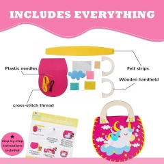 Đồ chơi giáo dục vui nhộn cho trẻ em Thủ công DIY Trang trí Túi Nỉ Bộ dụng cụ may