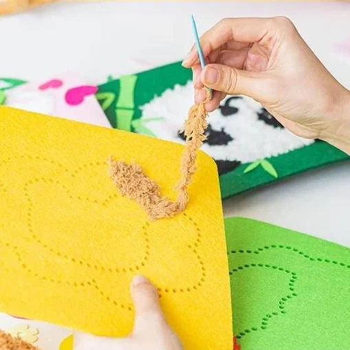 Montessori Enlightenment Toy Embroider Felt Board Sewing Kit