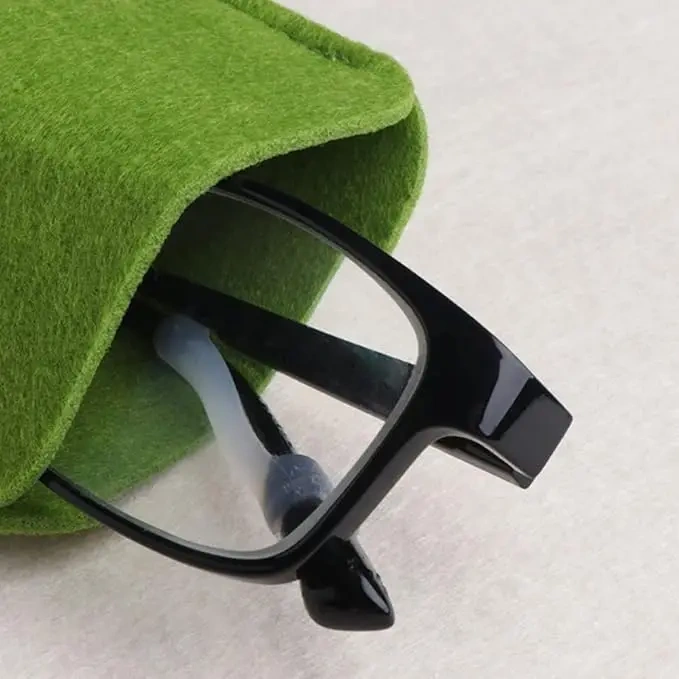 in stock cheap various colors soft felt eyeglasses bag portable glasses storage pouch case sunglasses holder