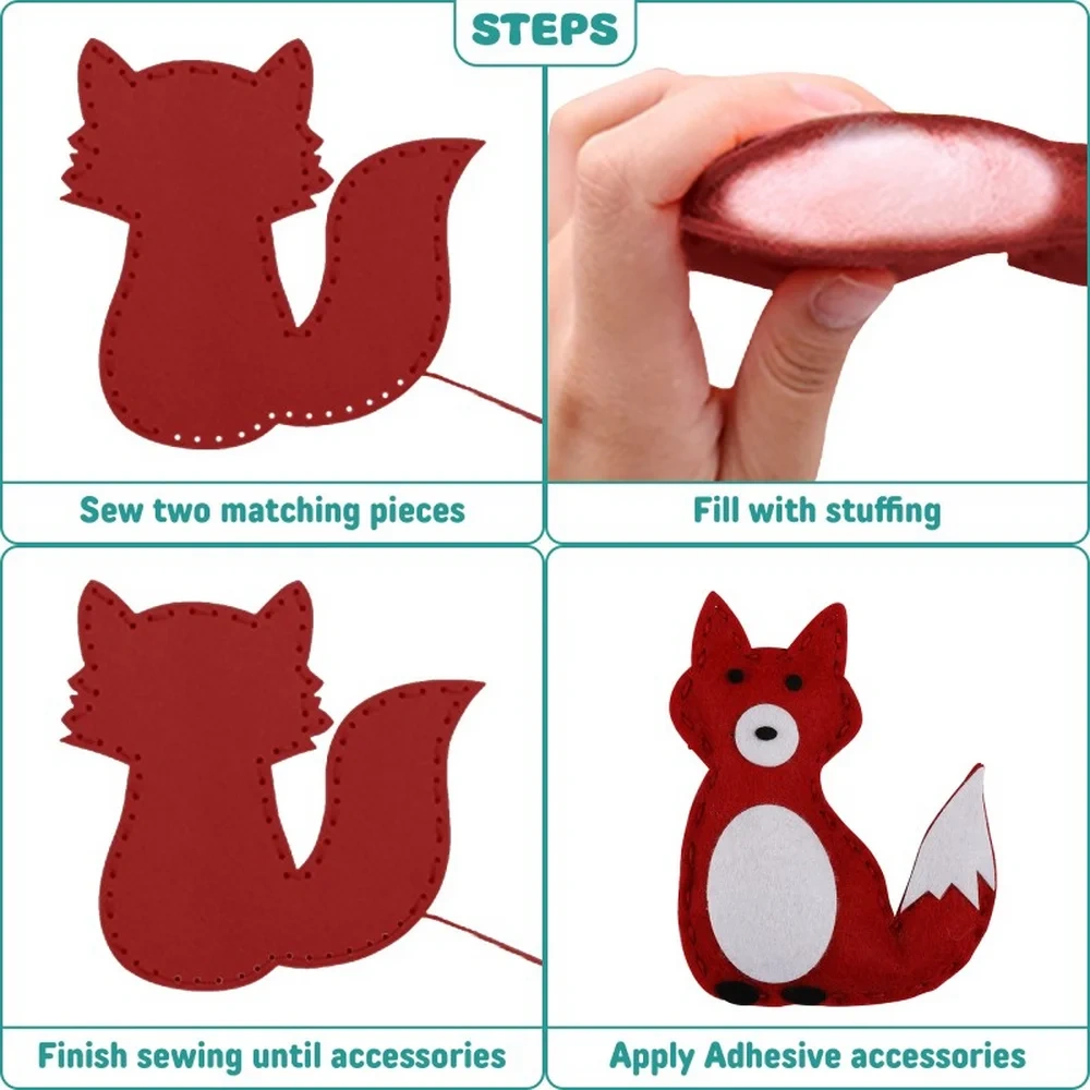 Custom Kids DIY Craft Toy Felt Sewing Kit S9 Forest Animals