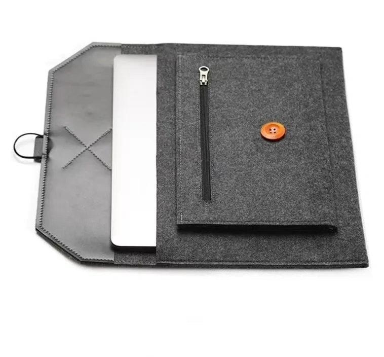 Customized Felt Protective Laptop Case Computer Bag Grey Multifunctional Office Computer Case Laptop Bag