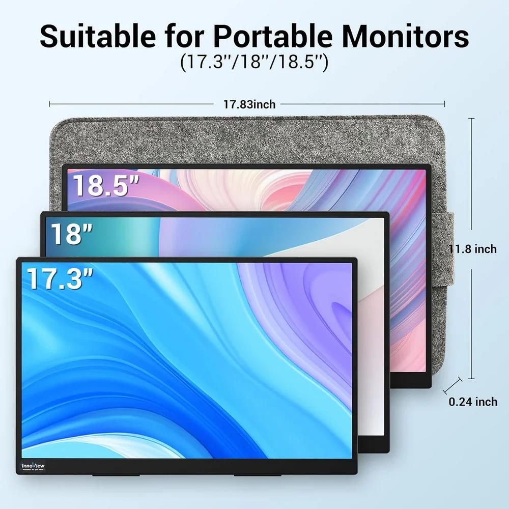 Portable durable lightweight large soft felt laptop sleeve storage bag case for monitor screen protection
